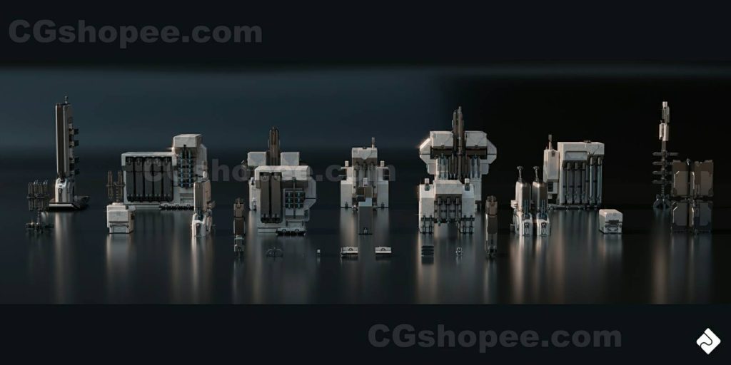 图片[16]|Space Base - Sci Fi Modules, Buildings & Environment Assets 3D Kitbash Pack - cgshopee|cgshopee