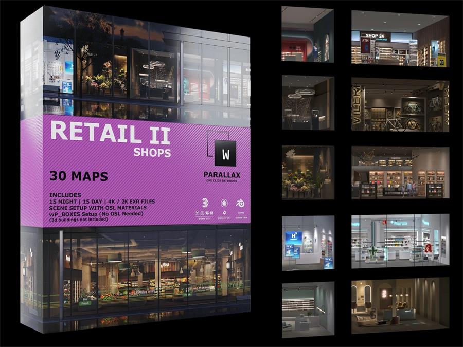 wParallax Retail 2 // One-Click-Interiors for Archviz - cgshopee|cgshopee