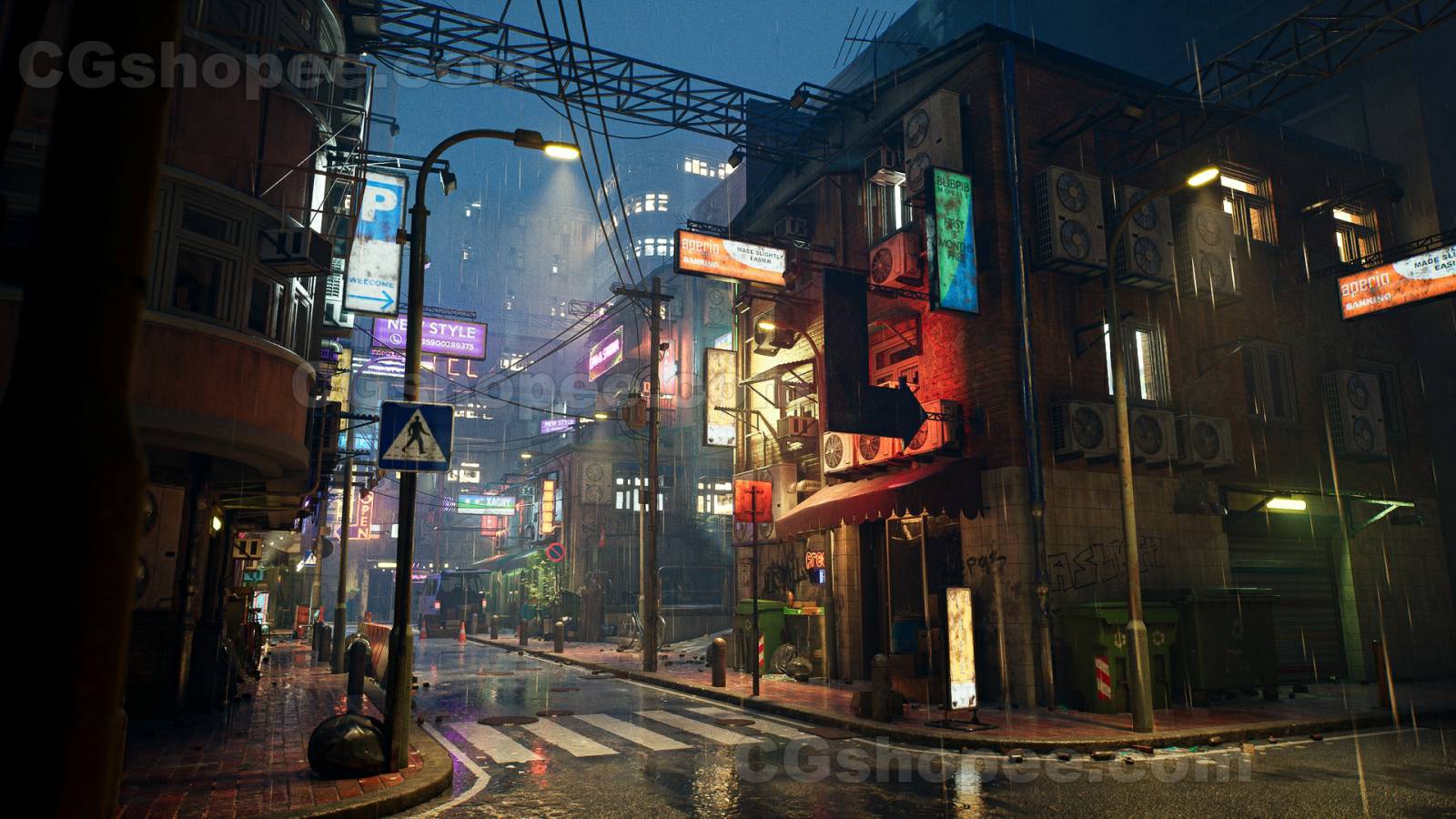 图片[4]|UE5.1+ Rainy Neon Streets - cgshopee|cgshopee