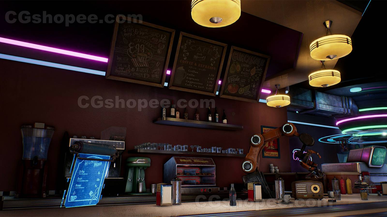 图片[4]|UE4/UE5 Restaurant - American Restaurant - Cafe - Diner Environment - cgshopee|cgshopee