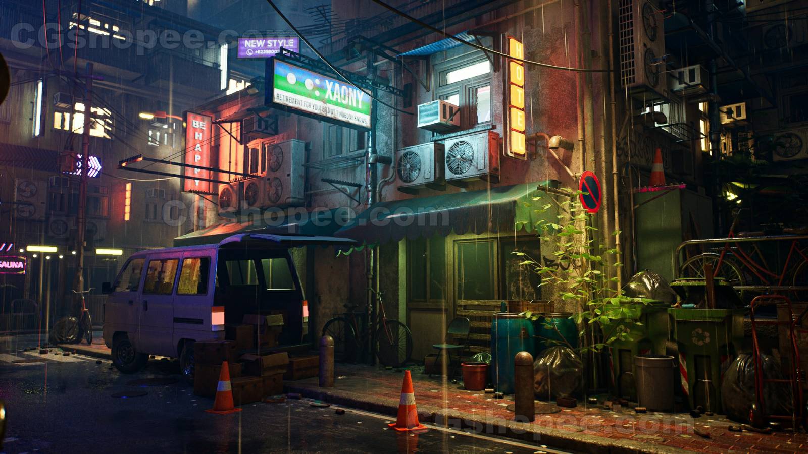 图片[6]|UE5.1+ Rainy Neon Streets - cgshopee|cgshopee