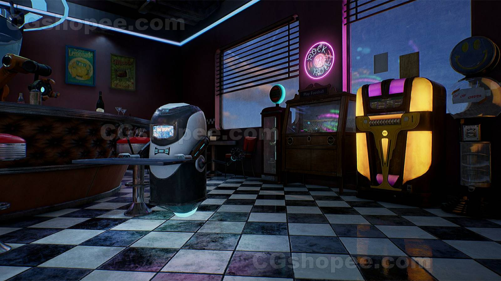 图片[7]|UE4/UE5 Restaurant - American Restaurant - Cafe - Diner Environment - cgshopee|cgshopee