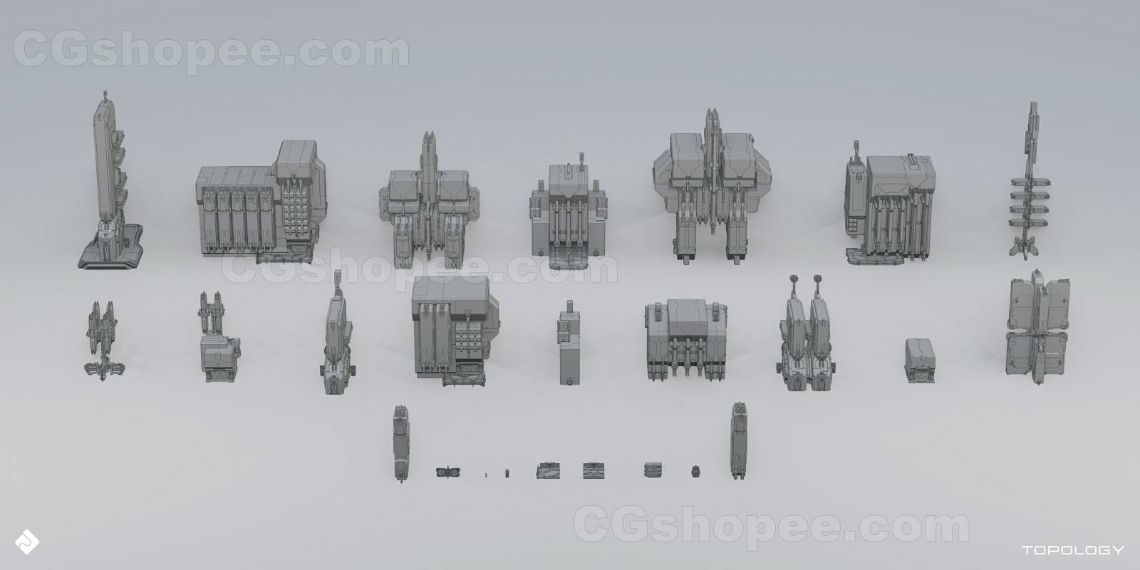 图片[8]|Space Base - Sci Fi Modules, Buildings & Environment Assets 3D Kitbash Pack - cgshopee|cgshopee