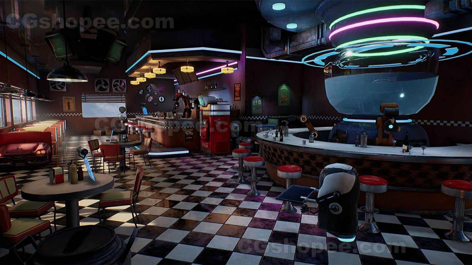 图片[9]|UE4/UE5 Restaurant - American Restaurant - Cafe - Diner Environment - cgshopee|cgshopee