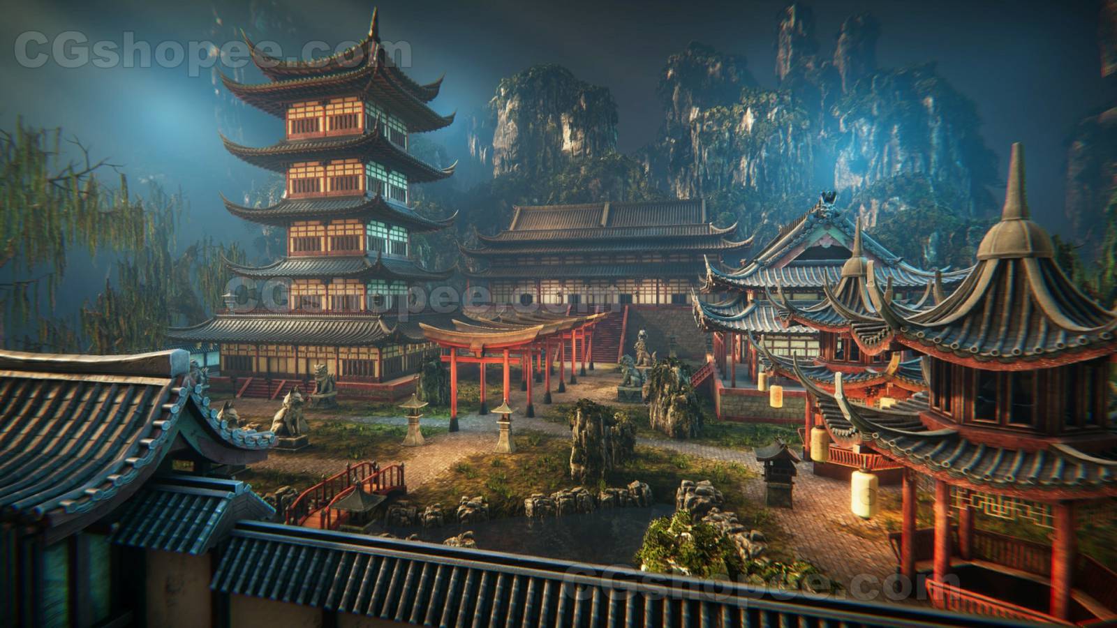 图片[1]|UE5 Asian architecture - cgshopee|cgshopee