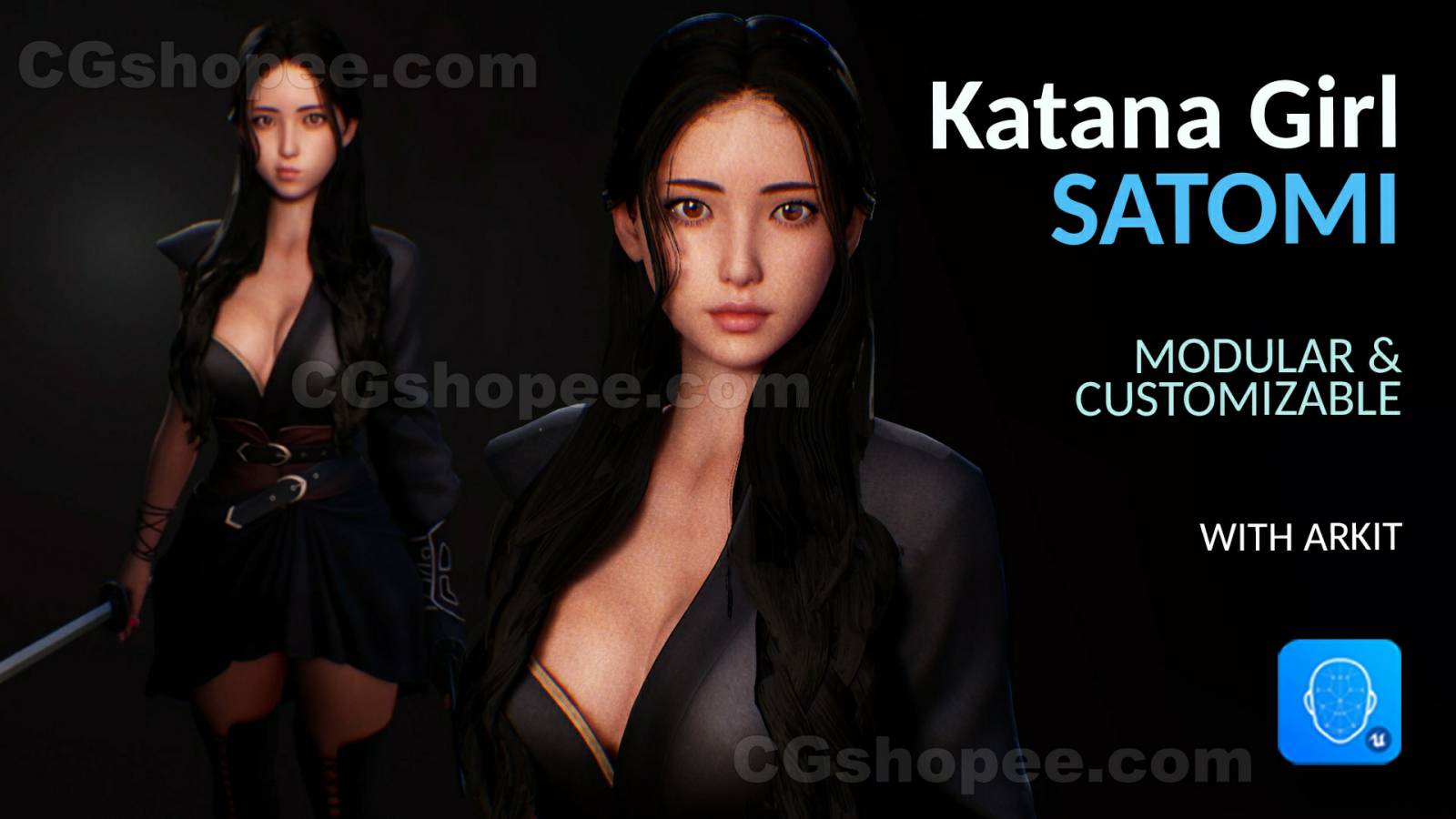 图片[1]|UE4/UE5 F2 Katana Girl Satomi - cgshopee|cgshopee