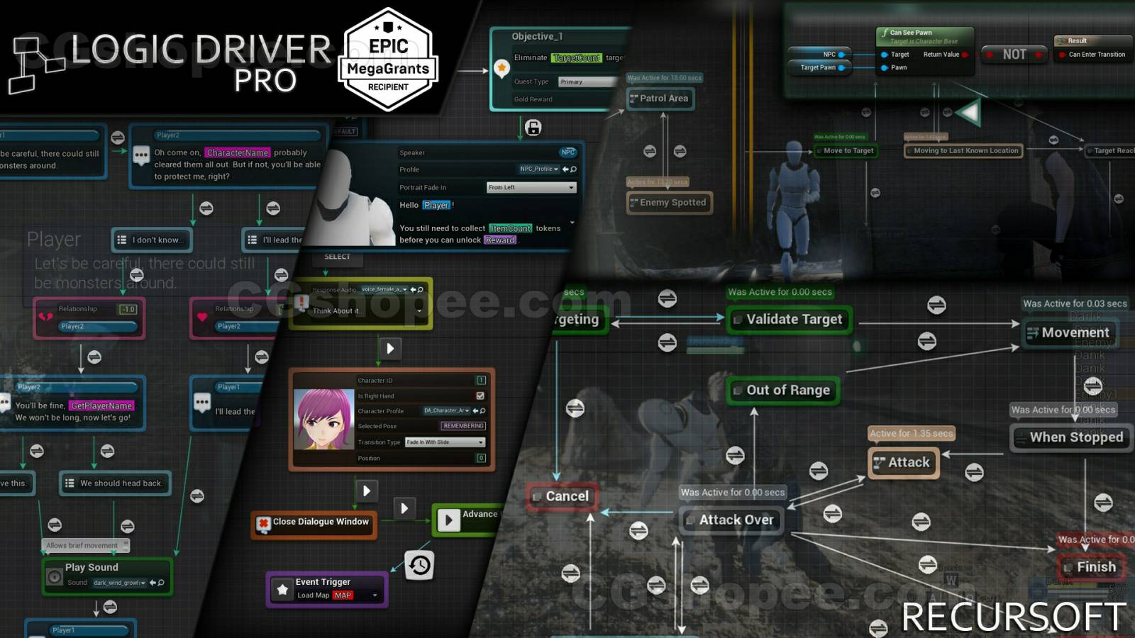 图片[1]|UE4/UE5 Logic Driver Pro Indie - Dialogue, Quests, Combat Systems and More in Blueprints - cgshopee|cgshopee