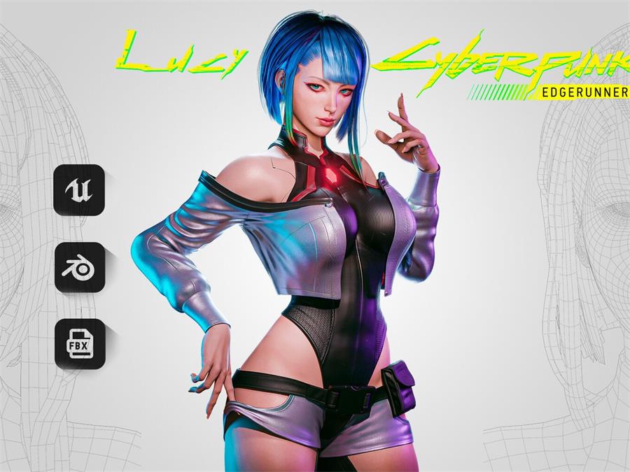 UE4.27 Lucy Cyberpunk Edgerunner - Game Ready 3D model - cgshopee|cgshopee