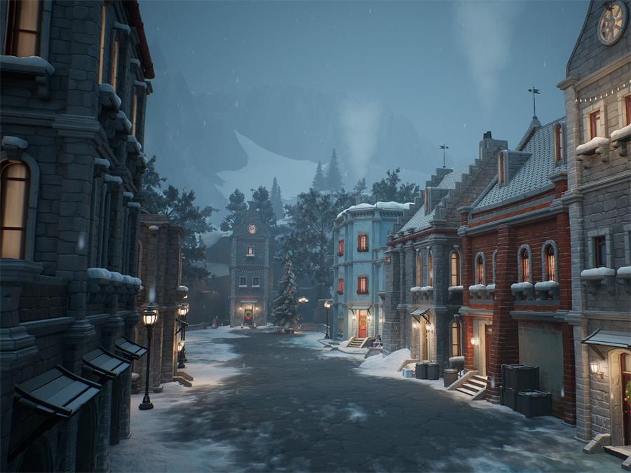 UE5.1+ Stylized winter city environment - cgshopee|cgshopee