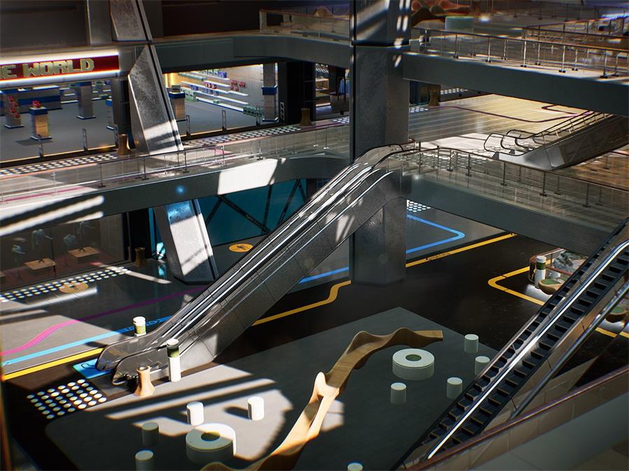 UE4/UE5 Shopping Mall Environment Kit - cgshopee|cgshopee