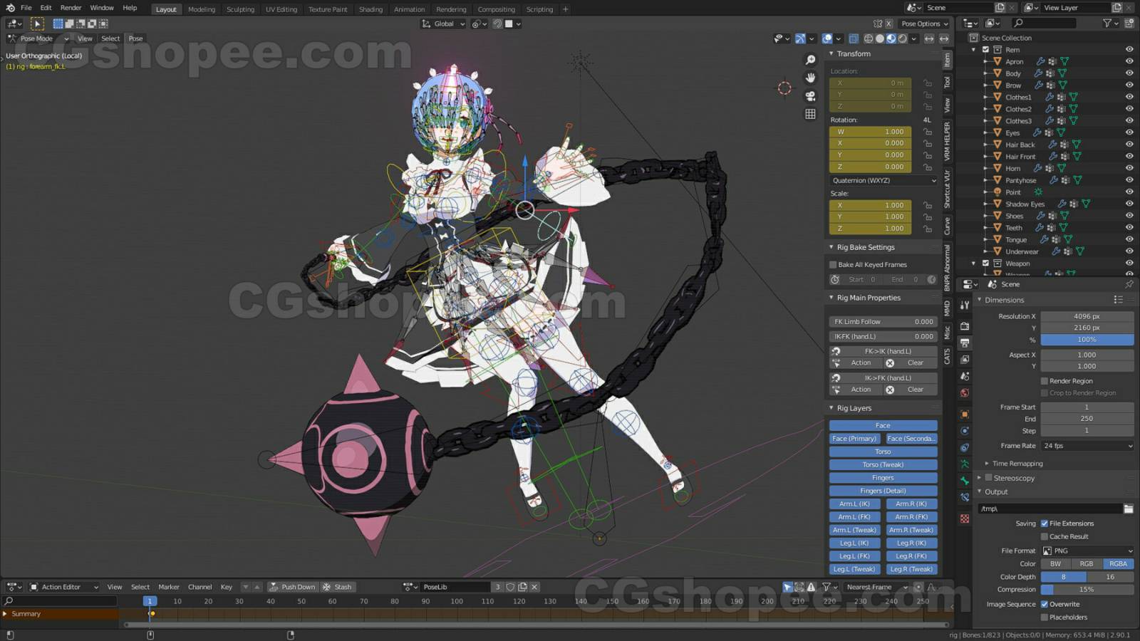 图片[7]|Pack Ram & Rem - Re Zero Model 3D - Blender - cgshopee|cgshopee