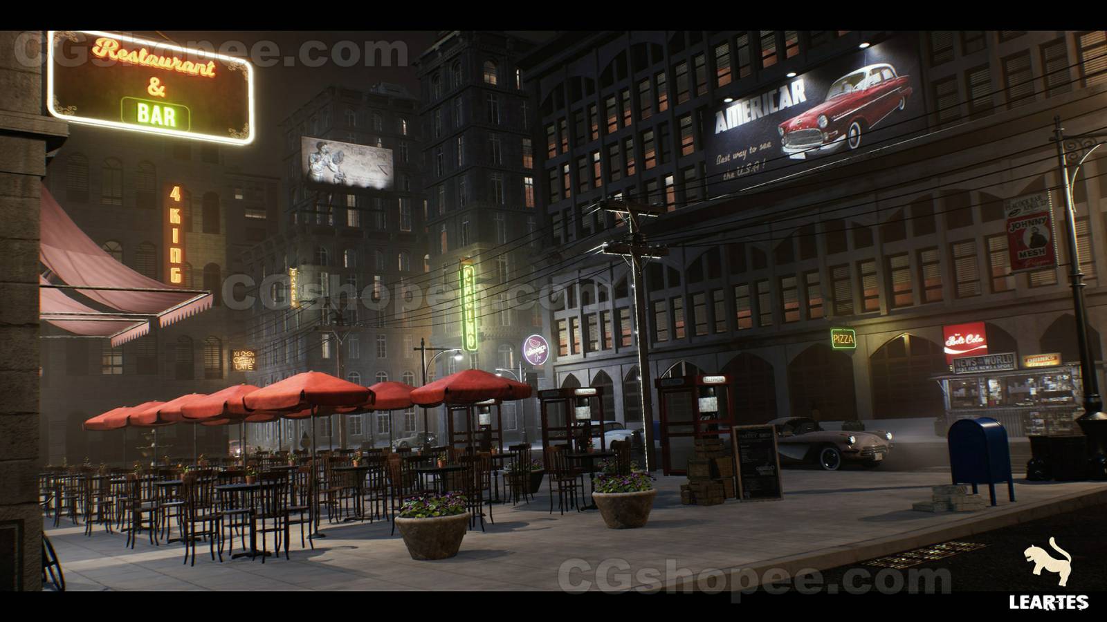 图片[11]|UE4/UE5 1950s NYC Environment Megapack + ULAT ( Modular with Interiors and Characters) - cgshopee|cgshopee