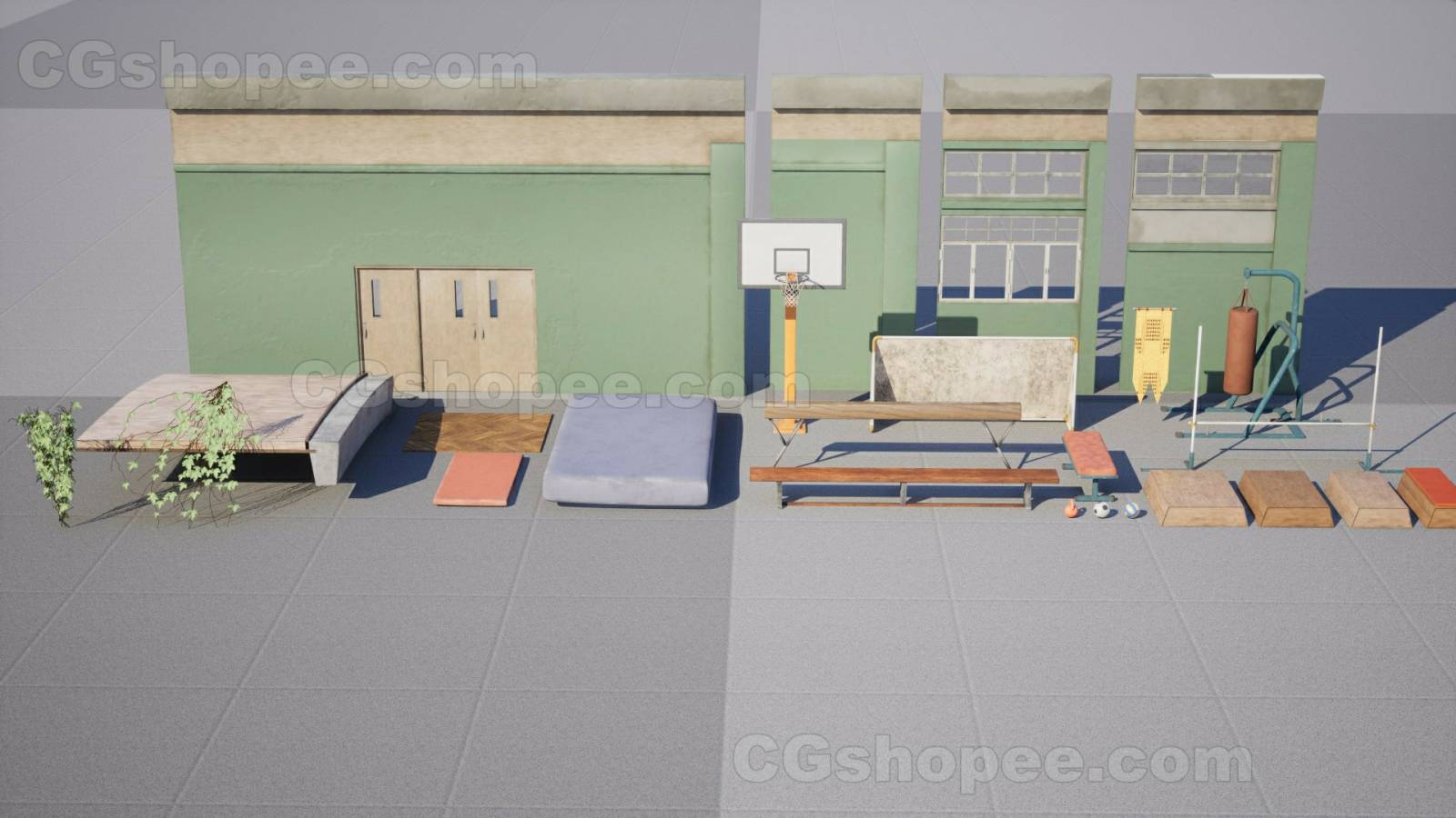 图片[12]|UE4/UE5 Highschool Gym / 34 Assets - cgshopee|cgshopee