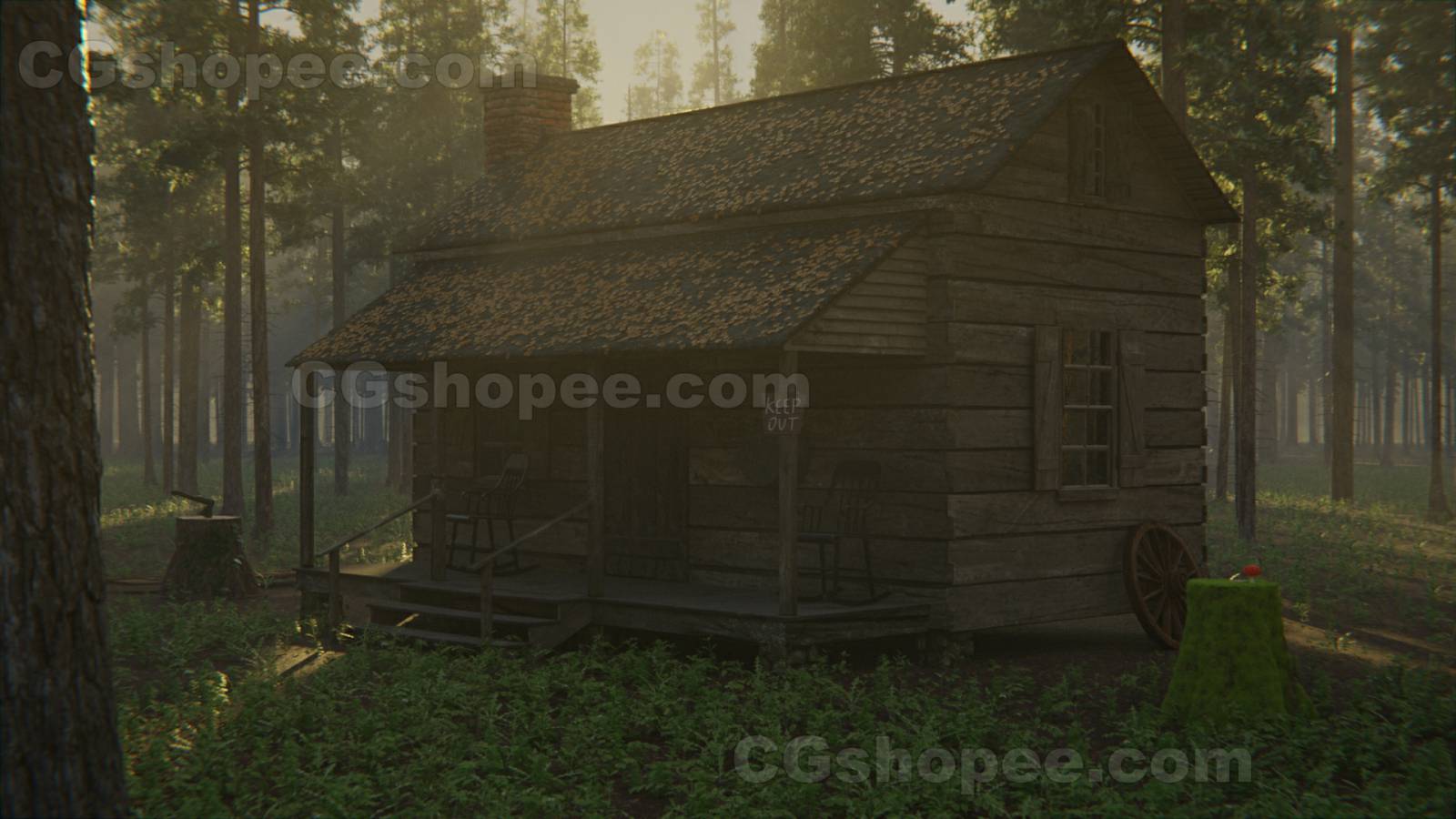 图片[1]|Cabin in the woods – Blender - cgshopee|cgshopee