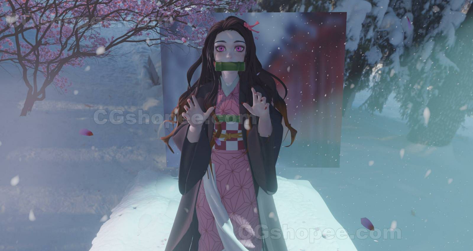 图片[1]|Nezuko Demon Slayer: Kimetsu no YaibaNezuko – Blender Model - cgshopee|cgshopee