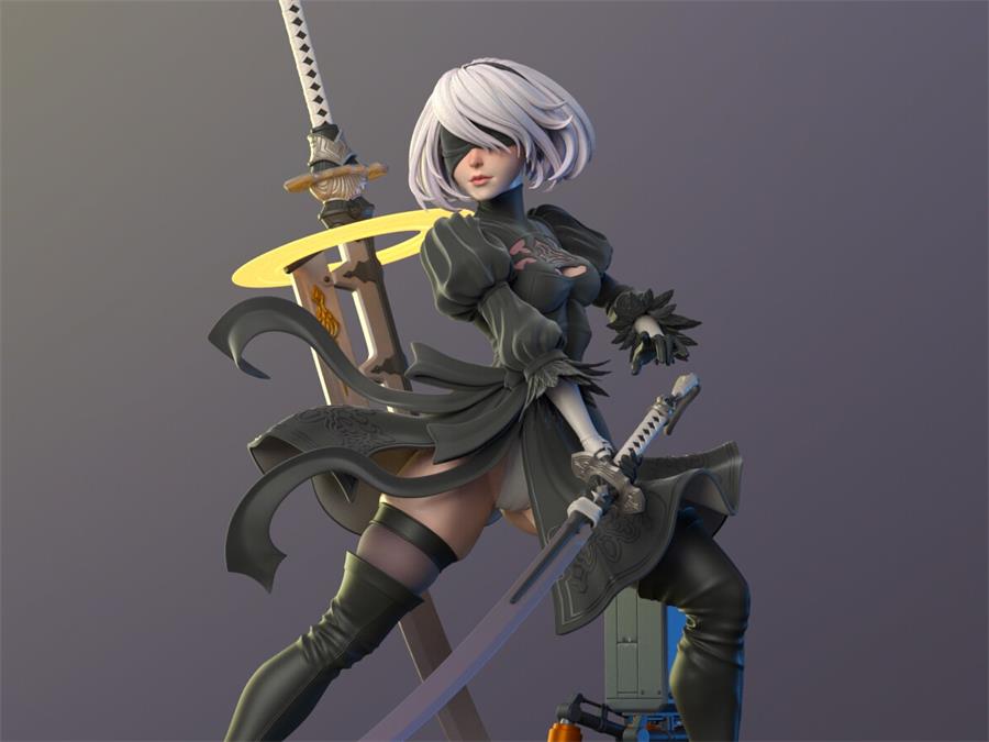 2B - Nier Automata 3D Print Model - cgshopee|cgshopee