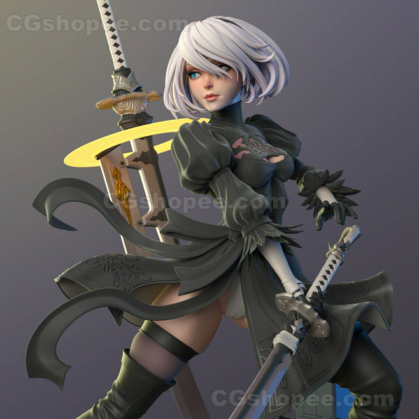 图片[2]|2B - Nier Automata 3D Print Model - cgshopee|cgshopee