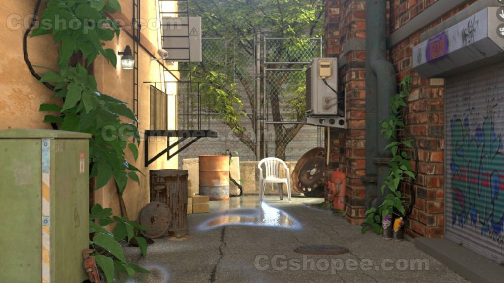 图片[1]|Summer Alley – Blender - cgshopee|cgshopee