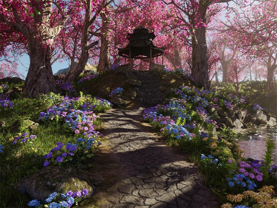 Japanese Gazebo Scene – Blender - cgshopee|cgshopee