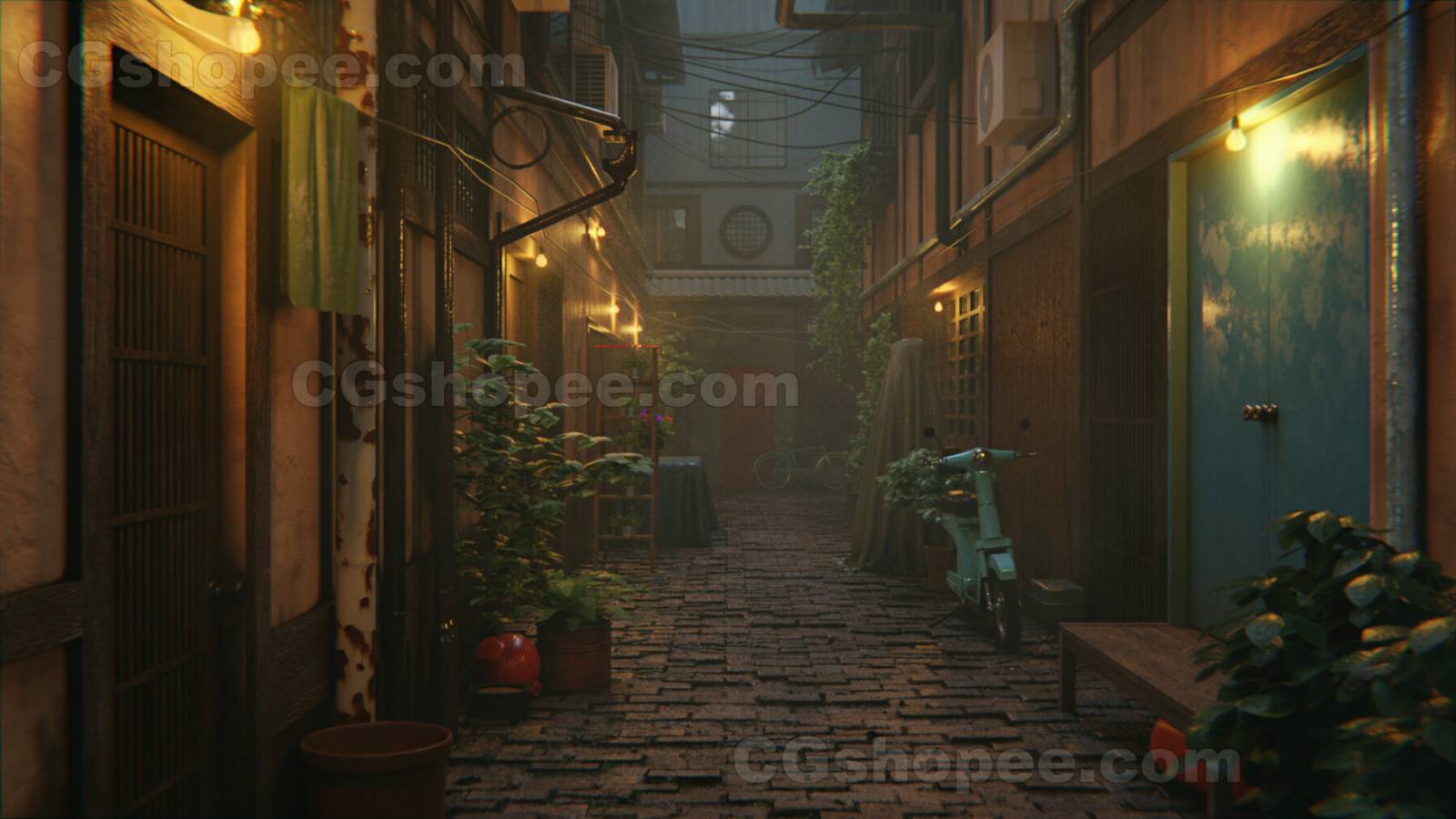 图片[1]|Japanese Alley – Blender - cgshopee|cgshopee