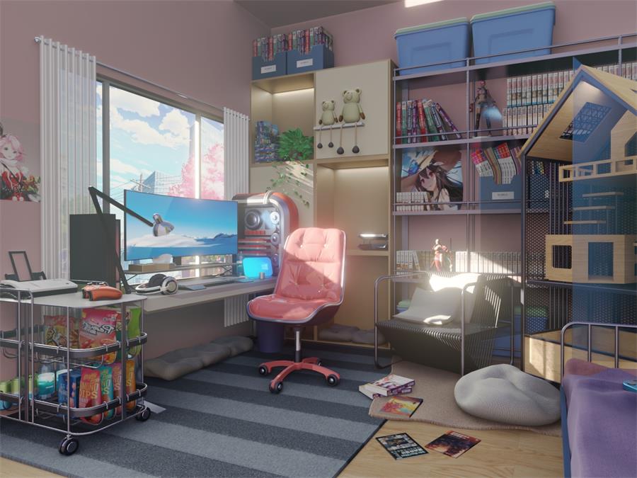 Anime room scene – Blender - cgshopee|cgshopee