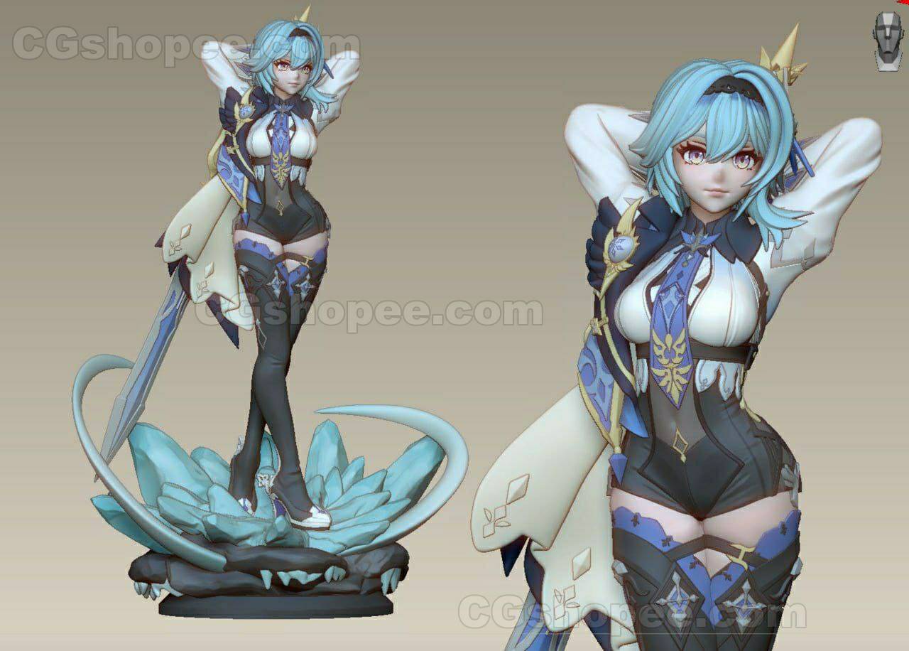 图片[1]|Eula_Genshin – 3D PRINTABLE Figure STL - cgshopee|cgshopee