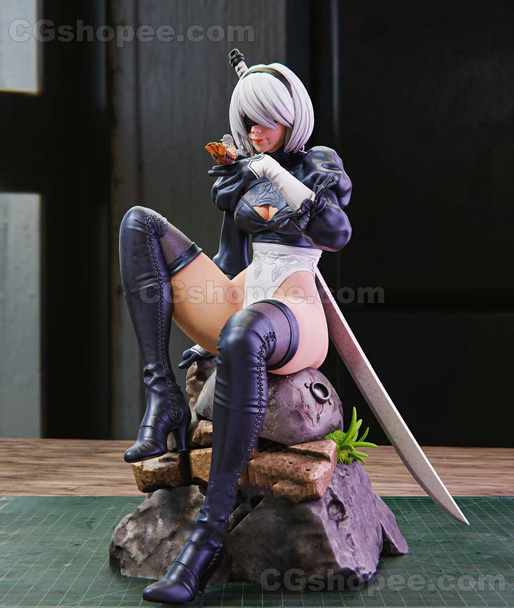 图片[1]|Nier 2B – 3D PRINTABLE Figure STL - cgshopee|cgshopee