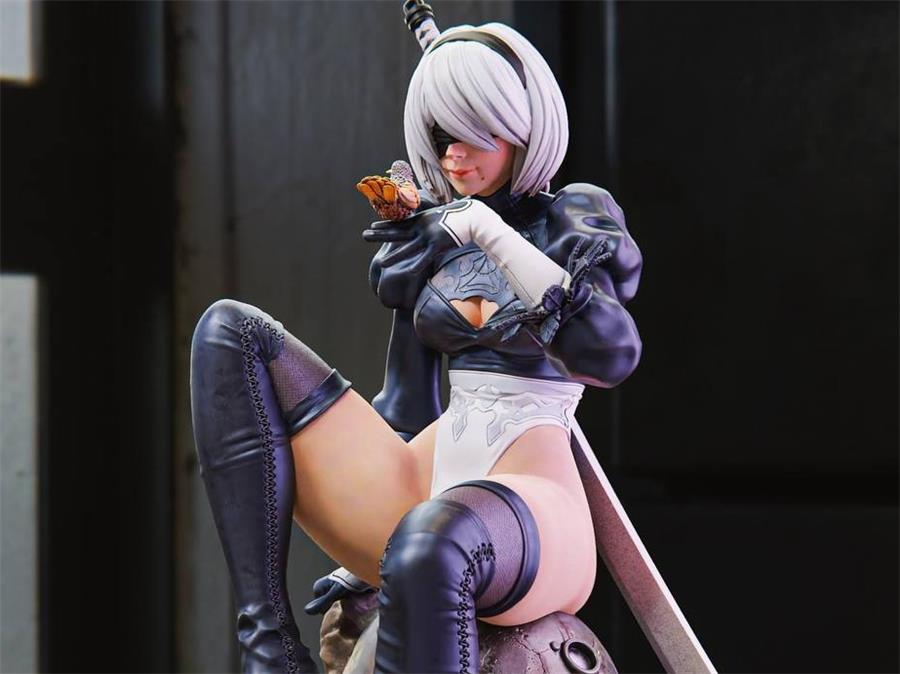 Nier 2B – 3D PRINTABLE Figure STL - cgshopee|cgshopee