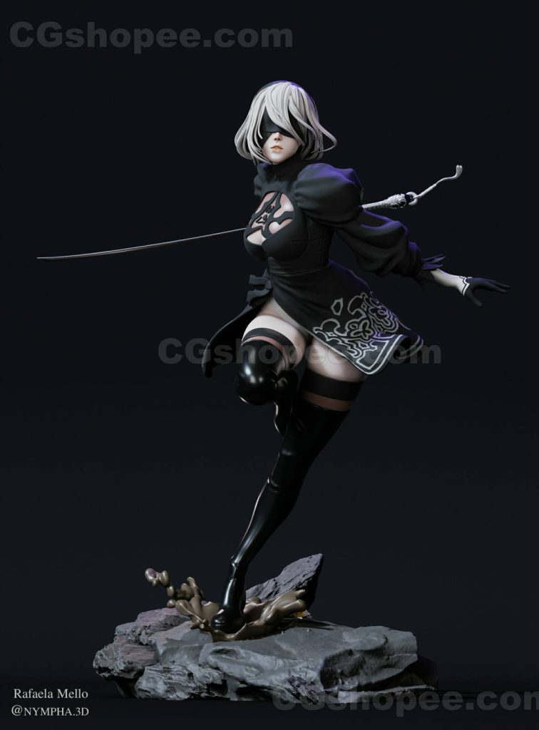 图片[1]|2B Nier Automata – 3D PRINTABLE Figure STL - cgshopee|cgshopee