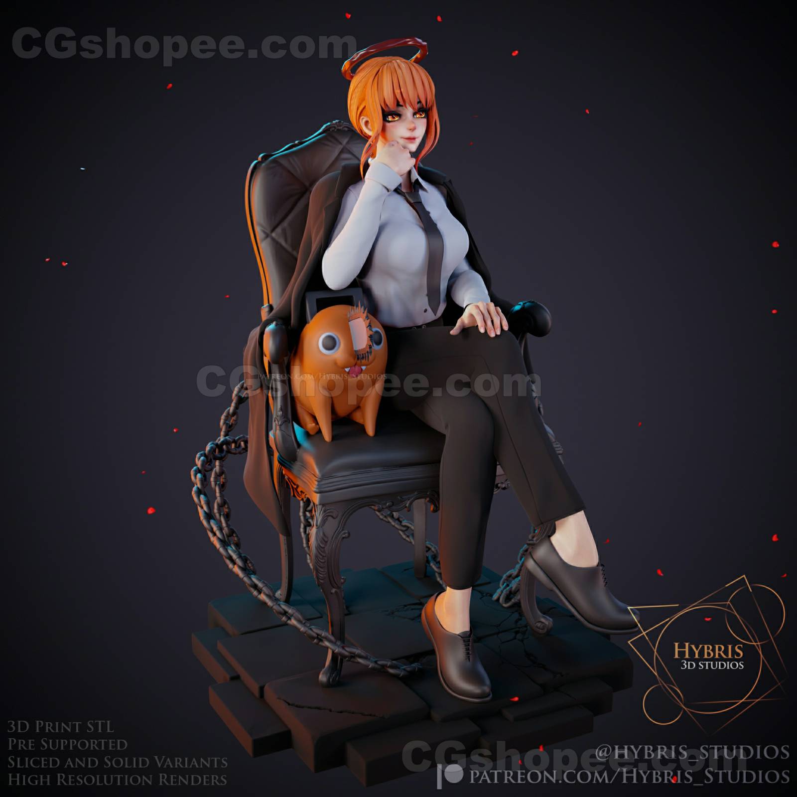 图片[2]|Makima the Public Safety Devil hunter – 3D PRINTABLE Figure STL - cgshopee|cgshopee