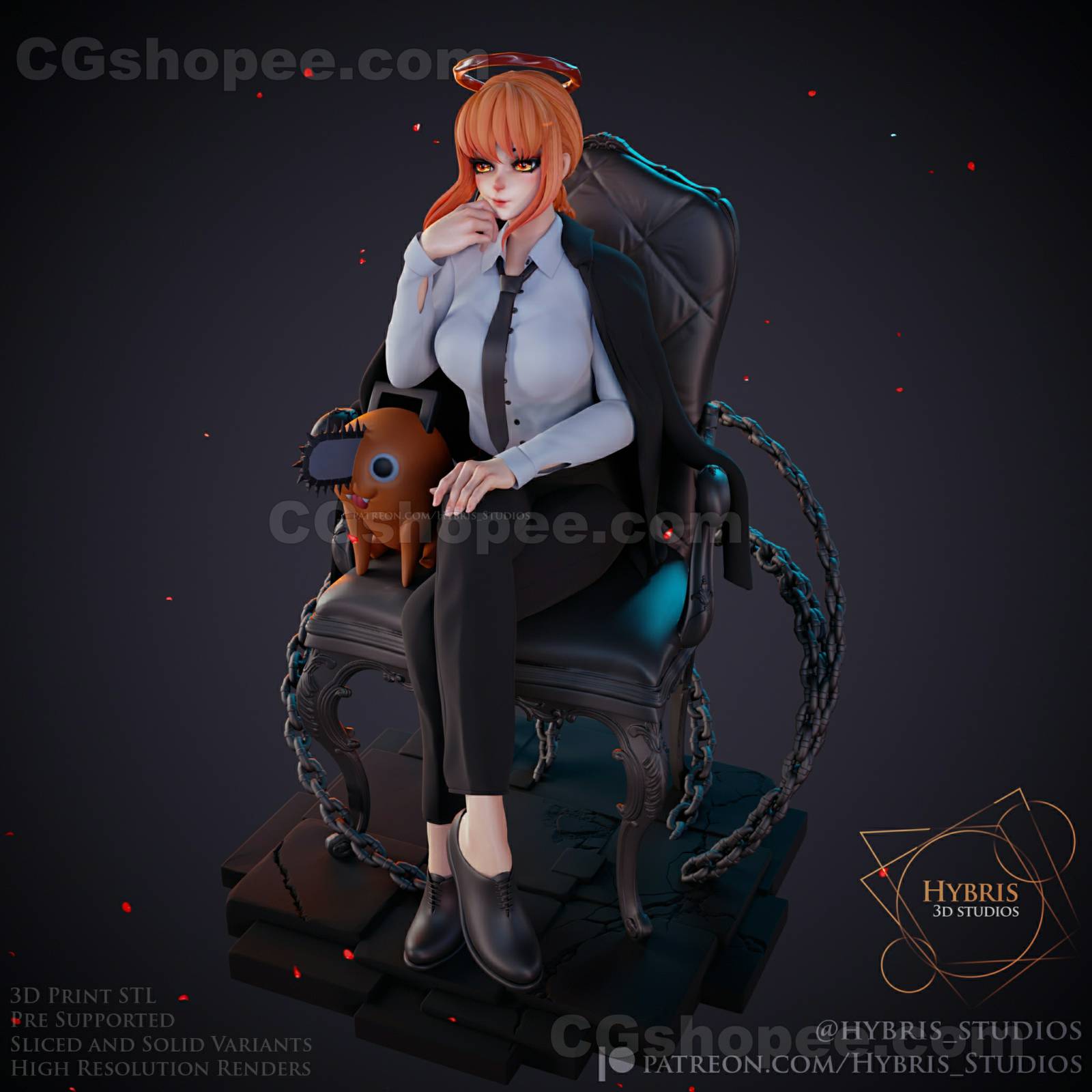 图片[1]|Makima the Public Safety Devil hunter – 3D PRINTABLE Figure STL - cgshopee|cgshopee