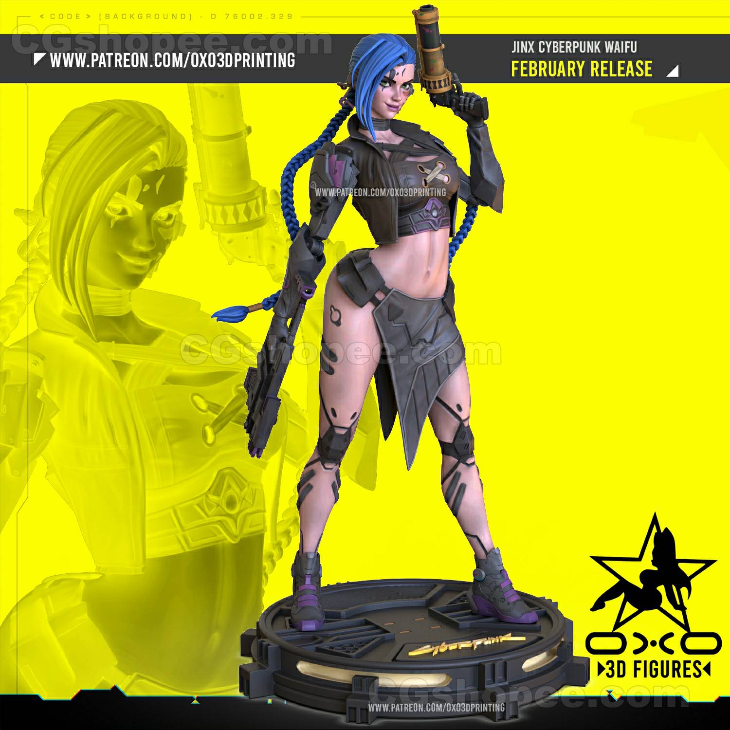 图片[1]|jinx – 3D PRINTABLE Figure STL - cgshopee|cgshopee