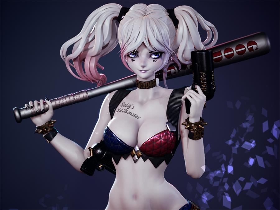 moonclock_harley_quinn – 3D PRINTABLE Figure STL - cgshopee|cgshopee