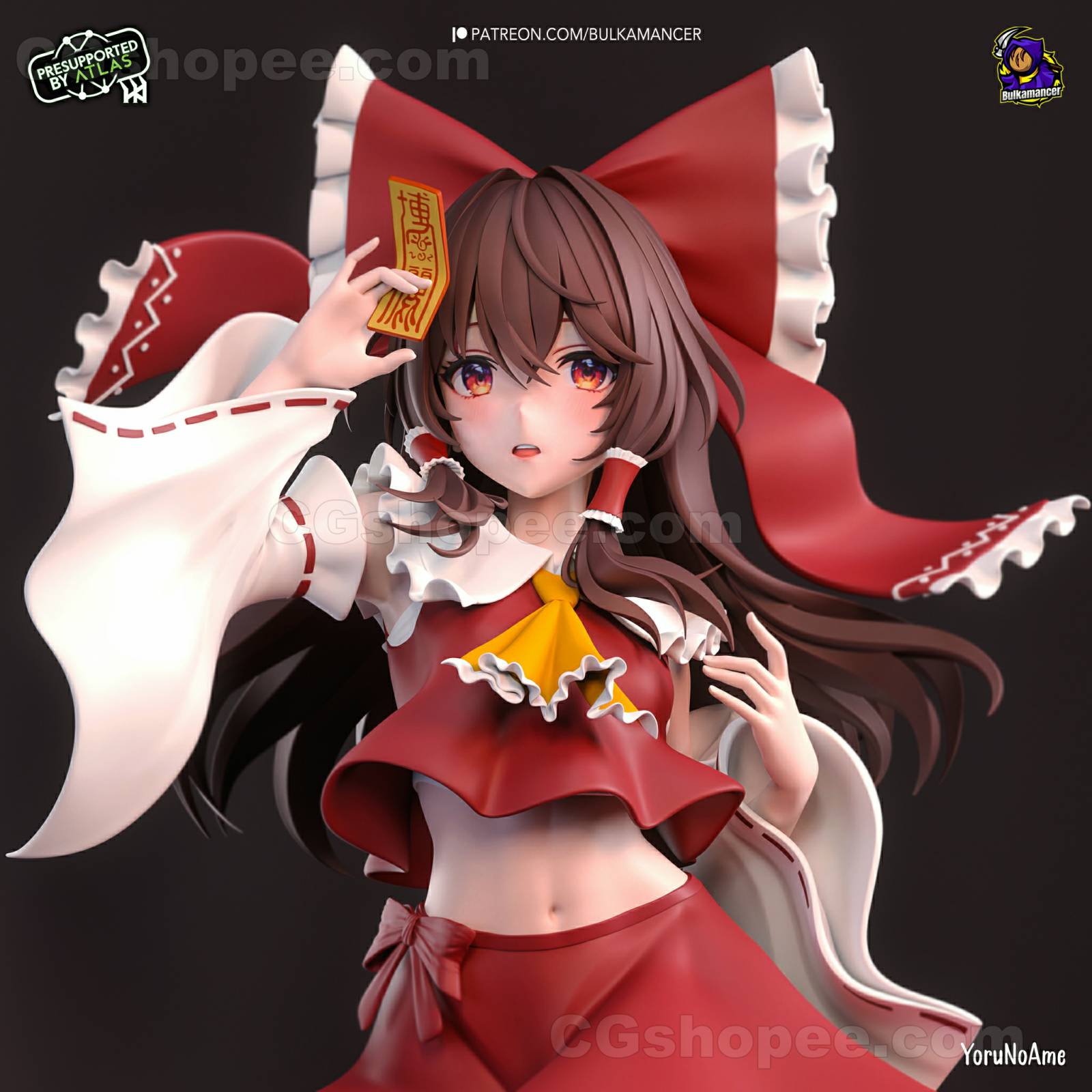 图片[1]|Reimu - Touhou Project – 3D PRINTABLE Figure STL - cgshopee|cgshopee